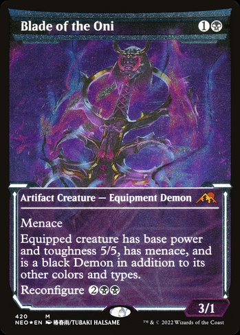 mtg cards with reconfigure The Reality Chip [74] [Kamigawa: Neon Dynasty] [Foil]  Face to Face Games