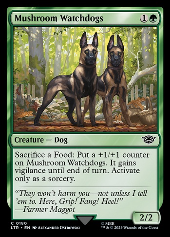 mtg mushroom cards stamp Visual Deck View Mushroom Watchdogs (LTR) #180 |