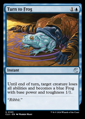 mtg card base Turn to Frog (CLU) #103 Mint / near mint condition trading card Blue/Red/White 3-Color Mana Base Proxies