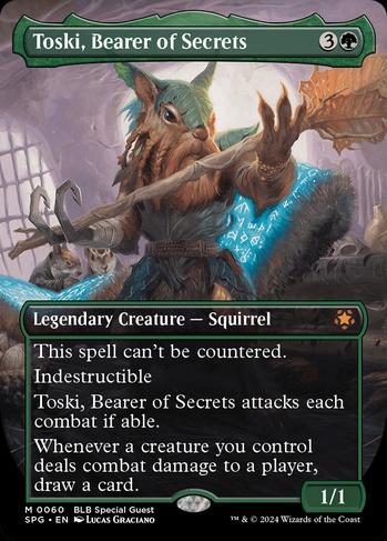 mtg spg cards Manamorphose (#142) (borderless) Draw a card. Toski, Bearer of Secrets (SPG)
