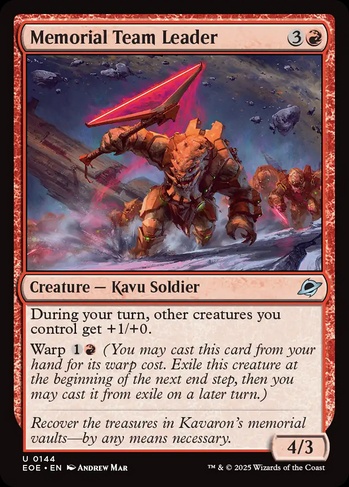 dragon shield mtg card manager Memorial Team Leader (EOE) #144