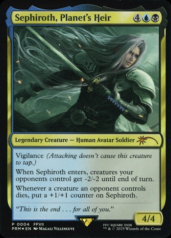 sephiroth mtg card Sephiroth, Planet's Heir (PMEI) #2025-14 4 Toughness [FOIL] Sephiroth & Cloud Full