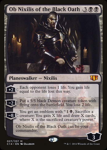 mtg card when you gain life opponent loses life Sanguine Bond Ob Nixilis of the Black