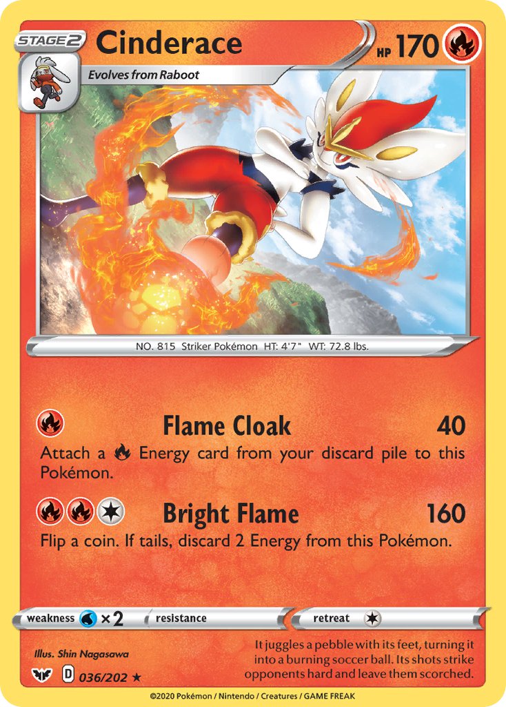 全ての Cinderace Manager Card TCG Poké Shield Dragon | #036 (SSH) ブランデー