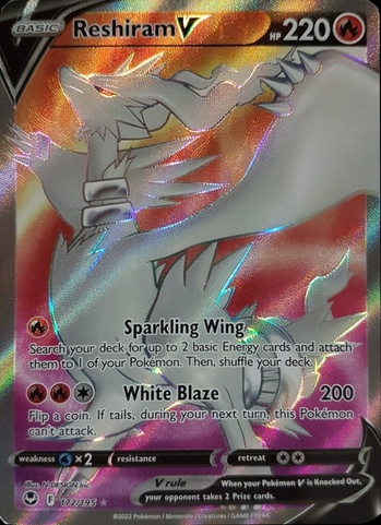 Reshiram V - Silver Tempest Pokémon card