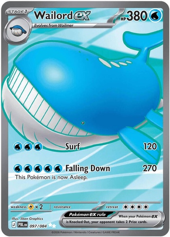 Wailord ex (PBL) #097 | Dragon Shield Poké TCG Card Manager